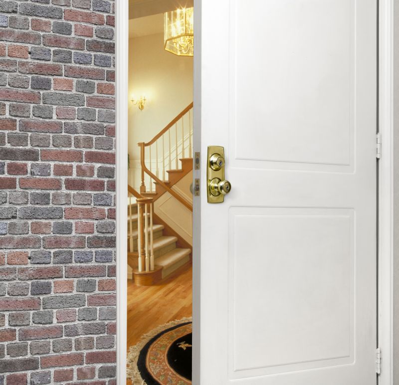 Stained Door with Decorative Hardware